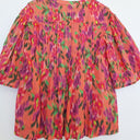 Second-Hand - Megan Park Soft Peachy Floral Blur Blouse Size S - SwapUp