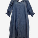 Second-Hand - Donttellmyhusband Dark Wash Chambray Puff Sleeve Dress Size S - SwapUp