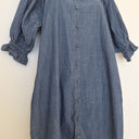 Second-Hand - Donttellmyhusband Dark Wash Chambray Puff Sleeve Dress Size S - SwapUp