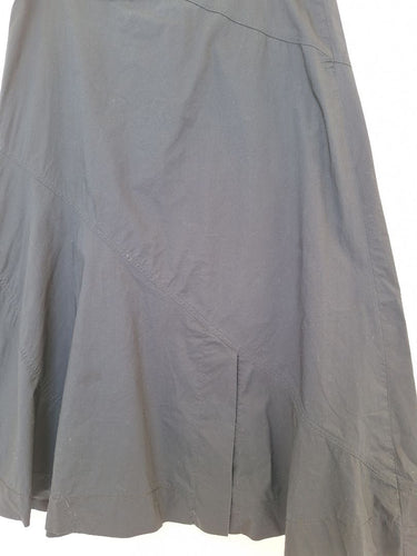 Second-Hand - Sportscraft Navy Diagonal Panel Split Midi Skirt Size 12 - SwapUp