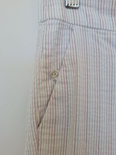 Second-Hand - Blue Illusion Soft Pastel Stripe Ankle Pants Size M - SwapUp