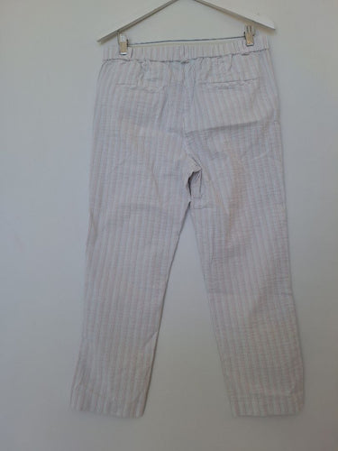 Second-Hand - Blue Illusion Soft Pastel Stripe Ankle Pants Size M - SwapUp