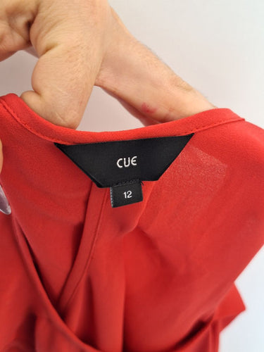 Second-Hand - Cue Crimson Soft Pleat Top Size 12 - SwapUp