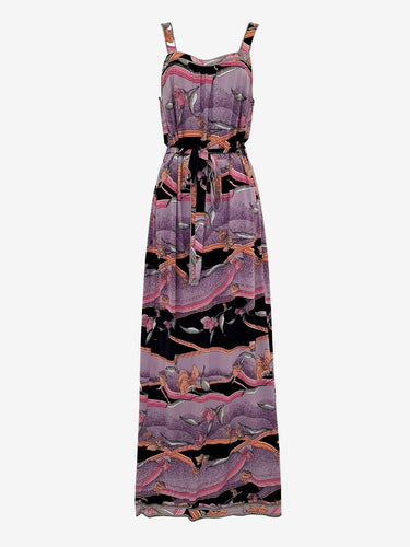 Leona Edmiston Lilac Retro Print Maxi Dress Size XS