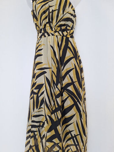 Second-Hand - White Suede One Shoulder Tropical Maxi Dress Size 6 - SwapUp