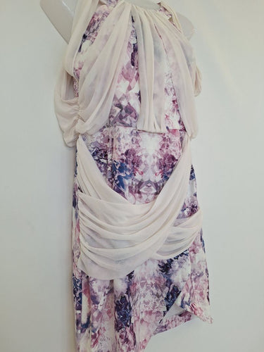 Second-Hand - White Suede Icy Purple Mini Dress Size 10 - SwapUp