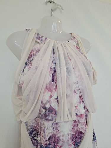 Second-Hand - White Suede Icy Purple Mini Dress Size 10 - SwapUp