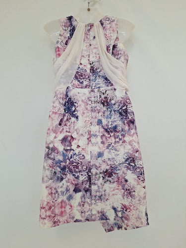 Second-Hand - White Suede Icy Purple Mini Dress Size 10 - SwapUp
