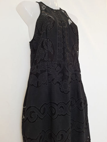 Second-Hand - Shona Joy Noir Lace Mini Dress Size 12 - SwapUp