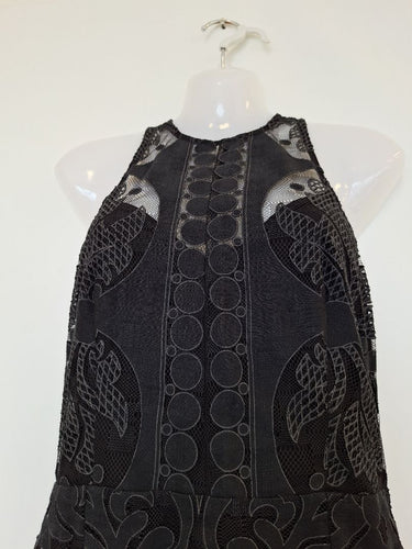 Second-Hand - Shona Joy Noir Lace Mini Dress Size 12 - SwapUp
