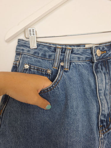 Second-Hand - Insight A Line Mini Denim Skirt Size 12 - SwapUp