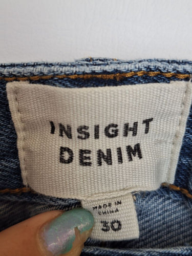 Second-Hand - Insight A Line Mini Denim Skirt Size 12 - SwapUp
