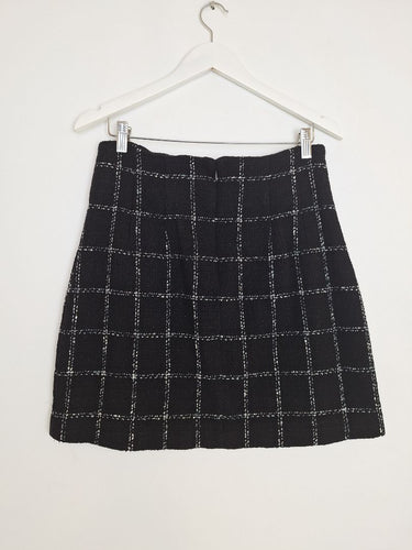 Second-Hand - Country Road Wool Blend Tweed Check Mini Skirt Size 12 - SwapUp