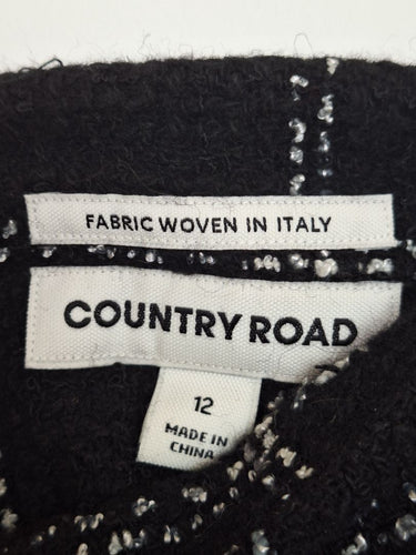 Second-Hand - Country Road Wool Blend Tweed Check Mini Skirt Size 12 - SwapUp