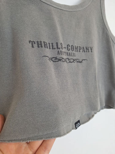 Second-Hand - Thrills Ribbed Crop Logo Top Size 14 - SwapUp