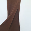 Second-Hand - Bec & Bridge Chocolate Ribbed Back Tie Maxi Dress Size 14 - SwapUp