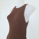 Second-Hand - Bec & Bridge Chocolate Ribbed Back Tie Maxi Dress Size 14 - SwapUp