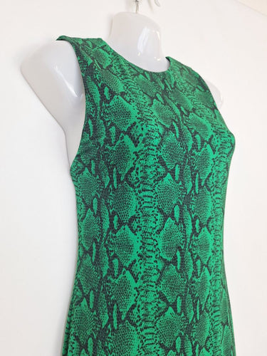 Second-Hand - Alice + Olivia Emerald Snake Mini Dress Size 8 - SwapUp