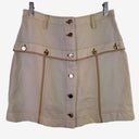 Second-Hand - Acler Cream Gold Button Mini Skirt Size 10 - SwapUp