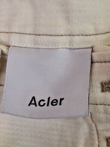 Second-Hand - Acler Cream Gold Button Mini Skirt Size 10 - SwapUp