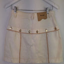 Second-Hand - Acler Cream Gold Button Mini Skirt Size 10 - SwapUp