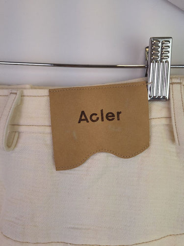Second-Hand - Acler Cream Gold Button Mini Skirt Size 10 - SwapUp