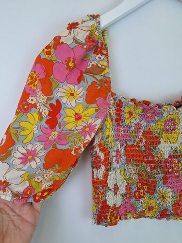Second-Hand - Mister Zimi Groovy Puff Sleeve Top Size 8 - SwapUp
