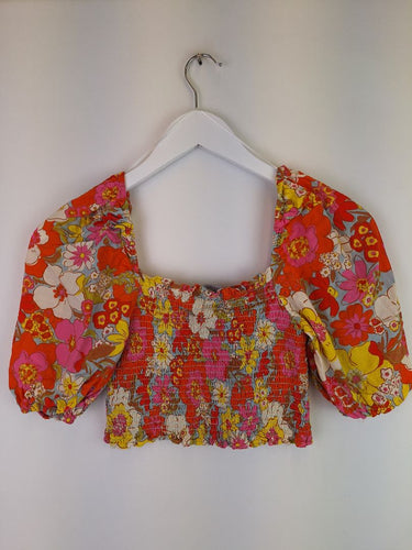 Second-Hand - Mister Zimi Groovy Puff Sleeve Top Size 8 - SwapUp