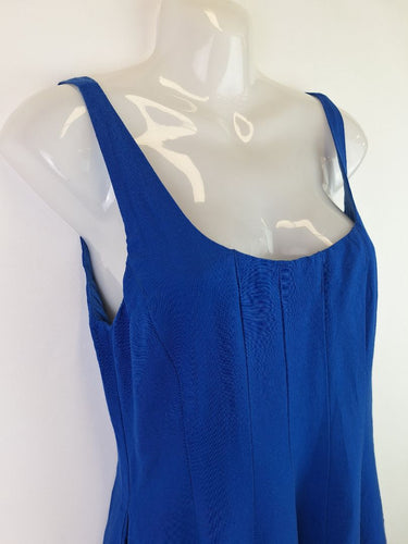 Second-Hand - Sheike Admiral Blue Linen Blend Mini Dress Size 10 - SwapUp