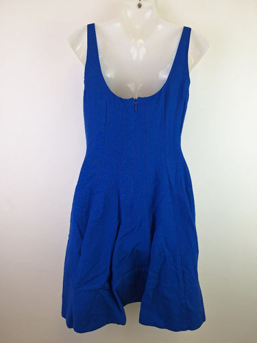 Second-Hand - Sheike Admiral Blue Linen Blend Mini Dress Size 10 - SwapUp