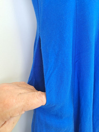 Second-Hand - Sheike Admiral Blue Linen Blend Mini Dress Size 10 - SwapUp