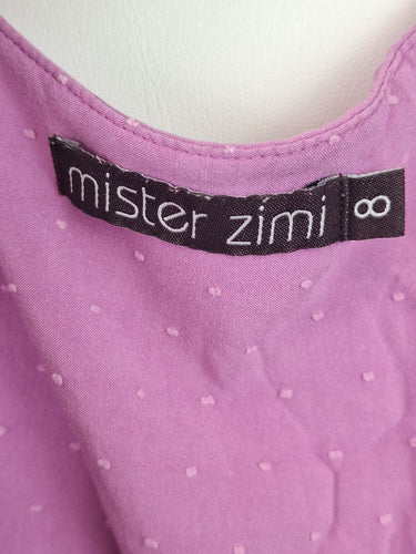 Second-Hand - Mister Zimi Lavender Polka Texture Mini Dress Size 8 - SwapUp