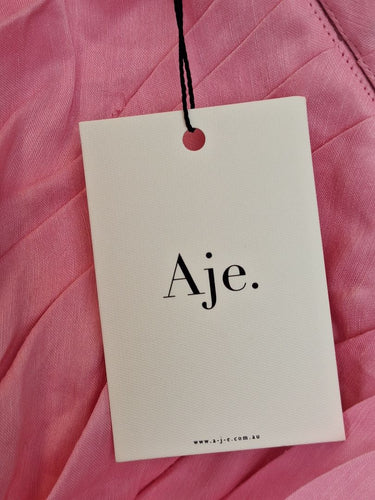 Second-Hand - Aje Bon Bon Pink Draped Slip Mini Dress Size 6 - SwapUp