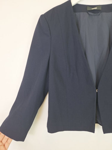 Second-Hand - Assorted Brands Navy Tailored Single Clasp Blazer Size 12 - SwapUp