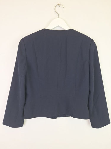 Second-Hand - Assorted Brands Navy Tailored Single Clasp Blazer Size 12 - SwapUp