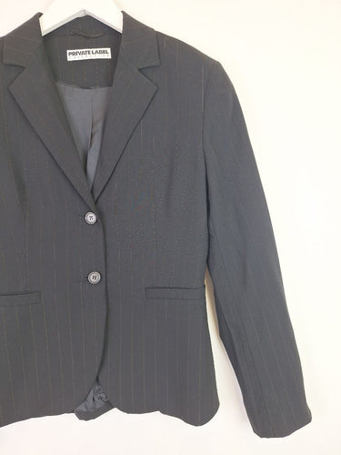 Second-Hand - Private Label Collection Classic Pinstriped Work Blazer Size M - SwapUp