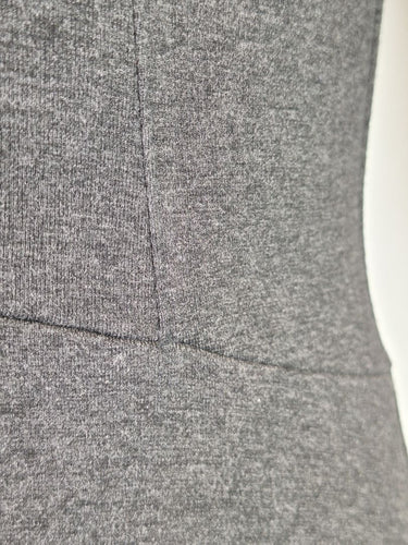 Second-Hand - French Connection Smart Grey Marle Warm Midi Dress Size 12 - SwapUp