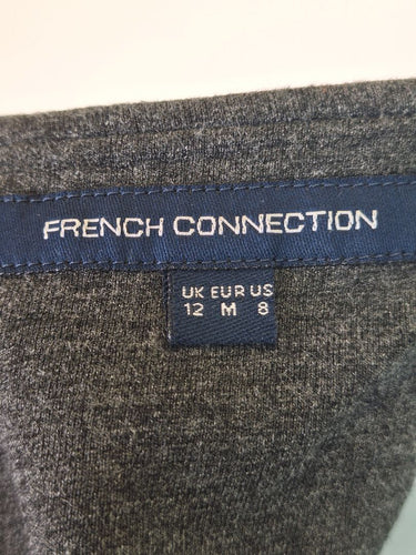 Second-Hand - French Connection Smart Grey Marle Warm Midi Dress Size 12 - SwapUp