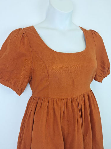Second-Hand - Princess Highway Rust Casual Scooped Mini Dress Size 12 - SwapUp