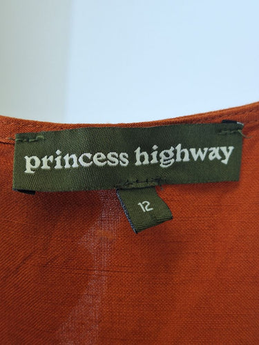 Second-Hand - Princess Highway Rust Casual Scooped Mini Dress Size 12 - SwapUp