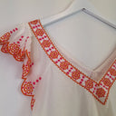 Second-Hand - Adrift Rivka Frilled & Embroidered Top Size XXL - SwapUp