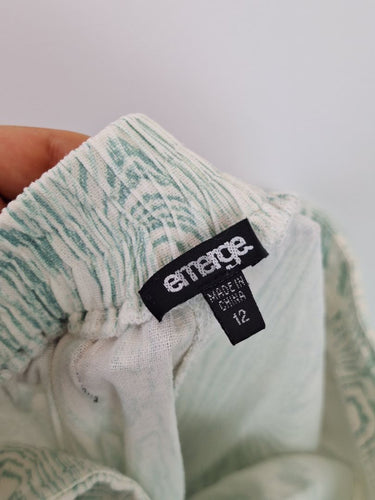 Second-Hand - Emerge Mint Wood Grain Straight Pants Size 12 - SwapUp