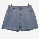 Second-Hand - Vine Apparel Washed Blue Shorty Denim Shorts Size 14 - SwapUp