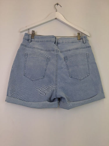 Second-Hand - Vine Apparel Washed Blue Shorty Denim Shorts Size 14 - SwapUp