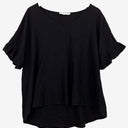 Second-Hand - Atmos & Here Floaty Frilled Noir Top Size 14 - SwapUp