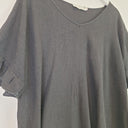 Second-Hand - Atmos & Here Floaty Frilled Noir Top Size 14 - SwapUp