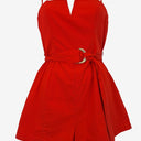 Second-Hand - BWLDR Resort Fiery Coral Cotton Playsuit Size 8 - SwapUp