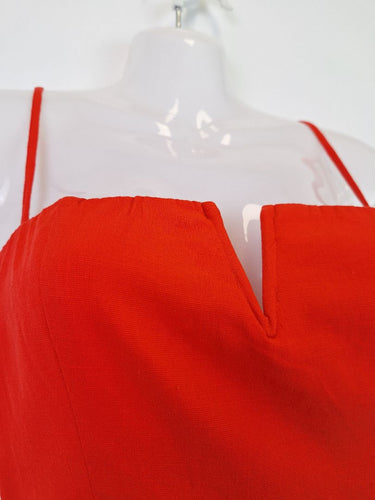 Second-Hand - BWLDR Resort Fiery Coral Cotton Playsuit Size 8 - SwapUp