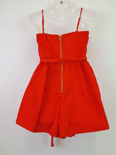 Second-Hand - BWLDR Resort Fiery Coral Cotton Playsuit Size 8 - SwapUp
