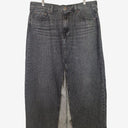 Second-Hand - Levi's Staple Front Slit Faded Black Denim Maxi Skirt Size 14 - SwapUp